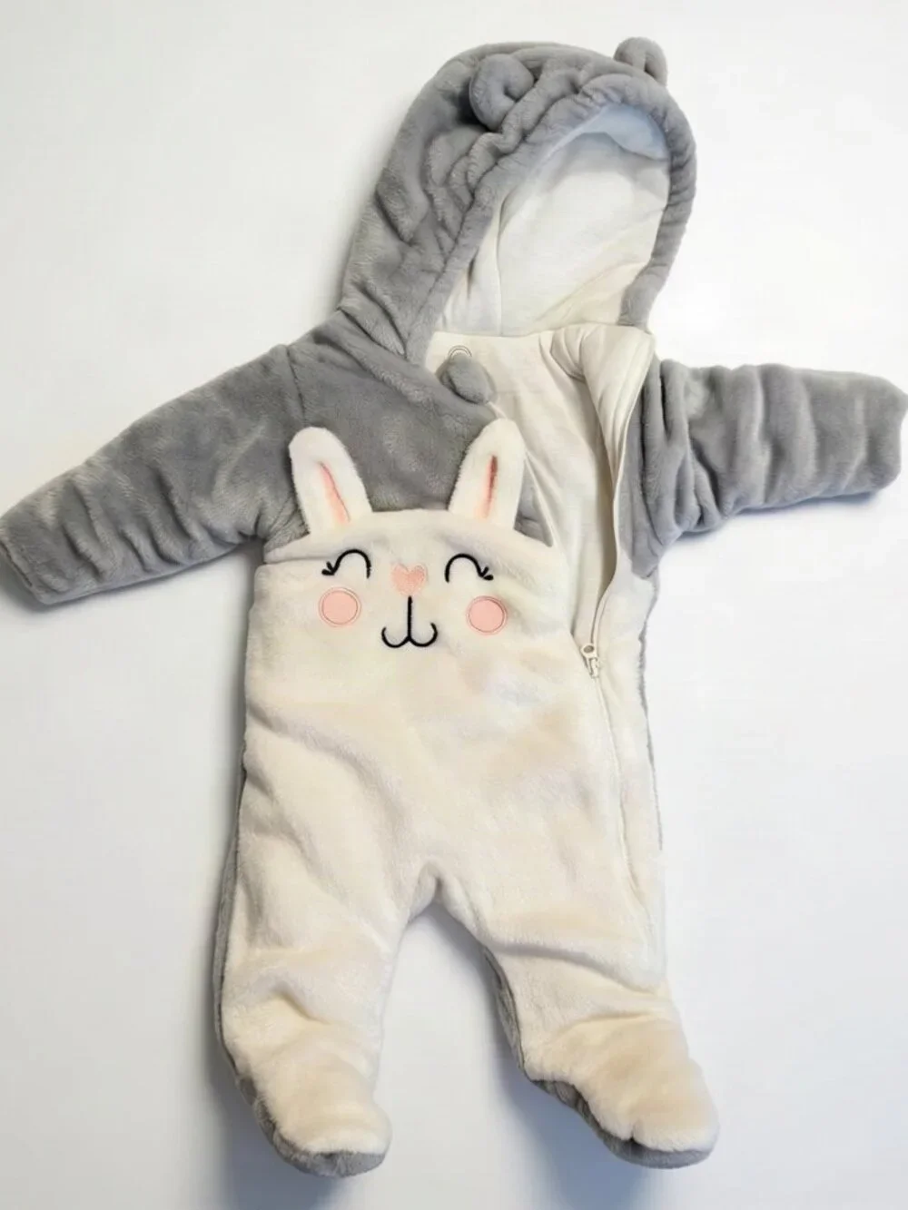 Wonder Nation Bunny Plush Snowsuit Pram Suit 0-3M